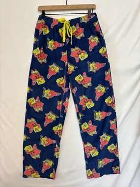 SPONGEBOB SQUAREPANTS Blue Fleece Pajama Pants Size Medium